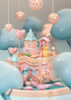 always滴滴答答采集到C4d——2.5D搭配参考