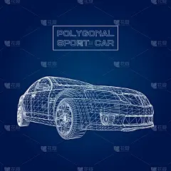 3D汽车模型的创意概念向量背景。跑车.