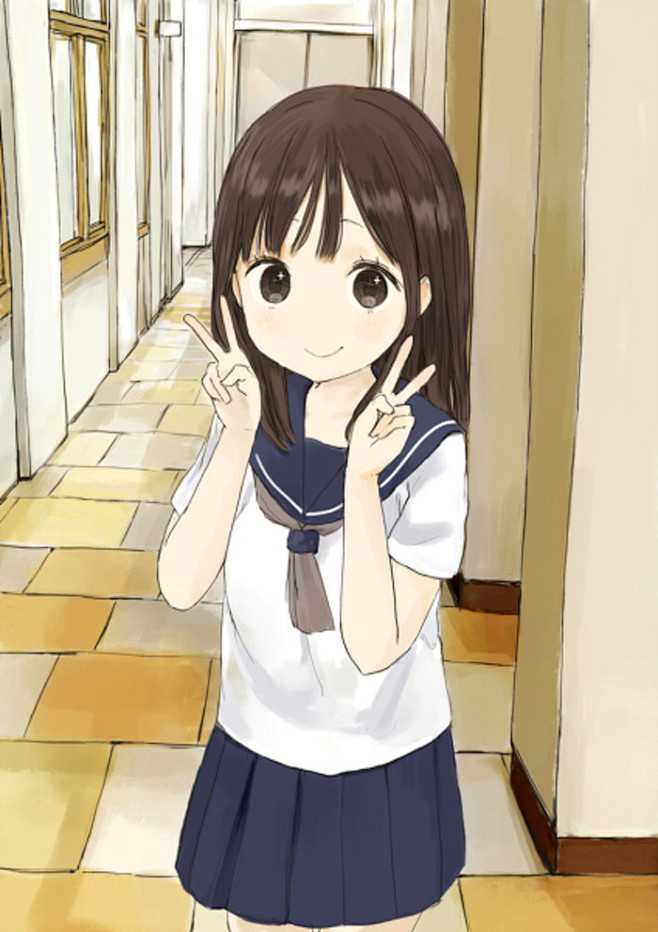 动漫插画暴躁小lolio青春志校服水手服高中学生妹