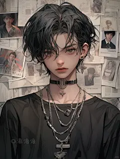 复古港风动漫男生头像|壁纸|纯粹的黑色