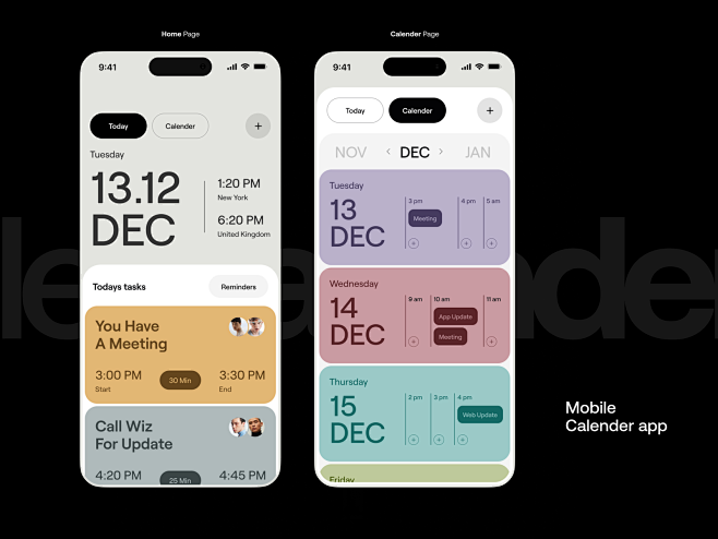 Mobile Calendar app