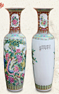 景德镇陶瓷器 手工手绘粉彩牡丹落地大花瓶