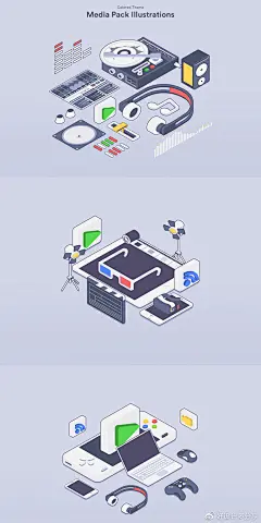 创意2.5D数码IT科技产品穿戴电子设备AI立体UI插画设计素材