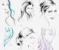 素描高清素材 头发 素描 美女 免抠png 设计图片 免费下载
