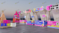 市集欢迎区活动舞台舞美3d效果图