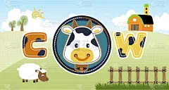 动物,农场,田地,地形,卡通,幽默,可爱的,农业,云,壁纸