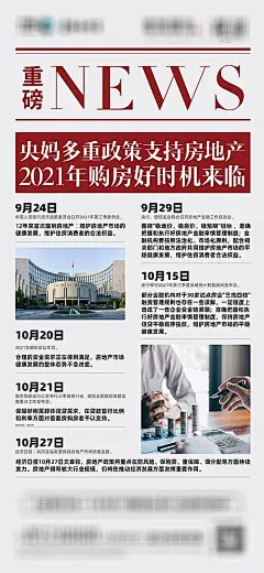 【素材能量站】海报 地产 利好 大字报 新闻 政策 |547021 