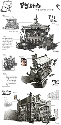 一切源于宜家买两头小猪娃...-Mad‘小咸_插画,原画场景,绘画_涂鸦王国插画
