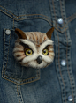 MADE TO ORDER  Owl brooches  3D owl bird Brooch handmade Felted brooch owl Needle felted owl Bird felt miniature Birds felt Sculpture owl : MADE TO ORDER! Each new toys will be different, not like the previous one, with its own unique character.Please inq
