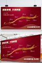 企业公司发展历程展板海报红色背景周年庆