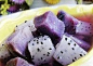 【火龙紫薯羹】1.紫薯和火龙果分别去皮，…