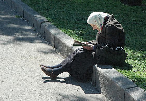 Old Lady Reading by ...