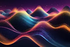 抽象颗粒未来感脉冲波科技背景图