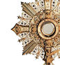 【The Monstrance】在很多照片中能教皇及宗教人员手里举着的东西叫圣体光，里边放的白色的物体就是圣体。常见的有哥特式和罗马式两种，本条微博里的全是罗马式的