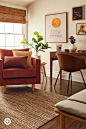 Fall in love with a workspace that really works. Adding some seasonal decor pieces can give your desk a cozy vibe. A comfy velvet armchair with velvet pillows makes it even more versatile. If you’re working or studying from home, simple little updates lik