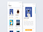 Book app - List1 detail blue ui design list clean yellow book