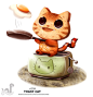 Daily Painting 1714# Toast Cat, Piper Thibodeau