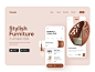 Furniture App Landing Page mobile design mobile ui animation ux ui design landing page design landing page landing website design webdesign mobile mobile app design design ui design vector branding top ux ui designer illustration mobile app web design