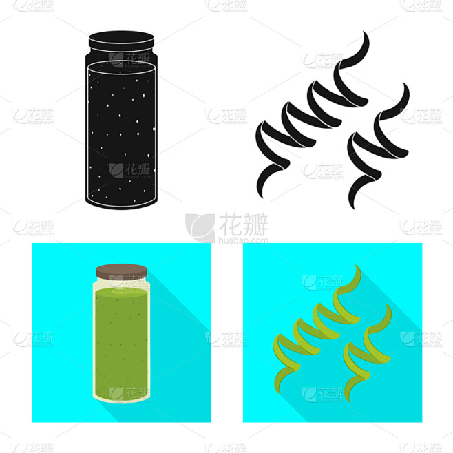 海洋,蛋白质,图标集,饮料,素食,健康保...