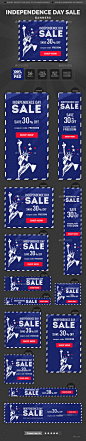 Independence Day Sale Banners - Banners & Ads Web Elements