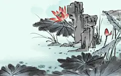 插图高端清新古风插画海报背景素材
