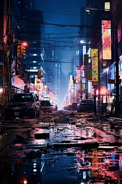 城镇街道夜色灯光亮化工程