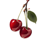 车厘子图片樱桃特写cherry级别35J手绘海报装饰元素PNG免抠素材