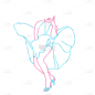 霓虹灯风人物贴纸-SVG8