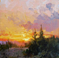 sunset-6x6 oil painting sold: 