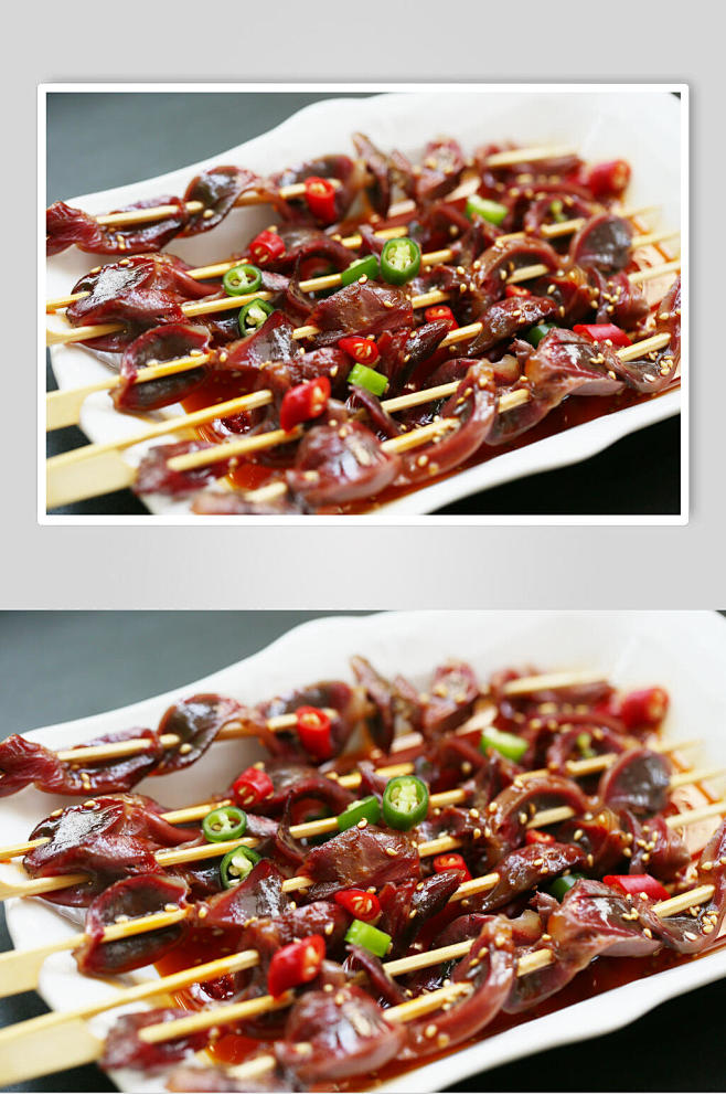 鸡胗烧烤串串美食高清图片
