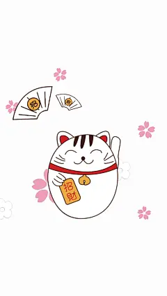 扇花招财猫