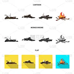 危险,图标,热,柴火,大篝火,木料堆,棍,设计,旅游,布置