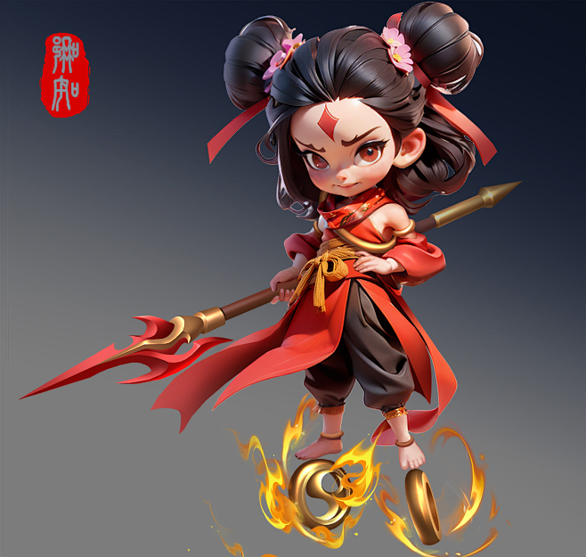 AI加手绘；哪吒