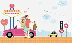 卡通情侣矢量图 汽车 爱心 爱情 男女朋友 男孩女孩 矢量图 购物 元素 免抠png 设计图片 免费下载 页面网页 平面电商 创意素材