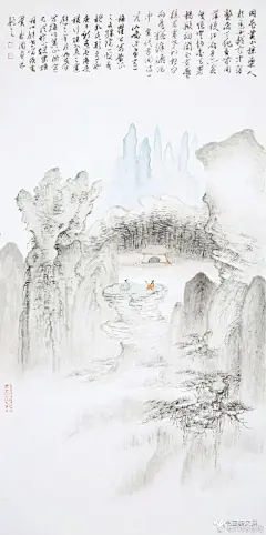 《一组淡雅的山水画》
这是青年画家刘耿的一组山水画，送给大家一赏！
画也有“繁体”与“简体”两种不同格调。北宋人的那些千岩万壑，可说是繁体，南宋马夏所画的“一角山水”，还有元人倪云林所画的松林亭子式的一丘一树都可说是简体一路。简体要“简而不单”，繁体要“繁而不烦”、“多而不乱”。简体的形成过程，是伴随着写意画的发展过程的。从工笔到写意，这是画法上的由繁到简。至于构图上的“简体”，与写意画的发展也是密不可分的。（当然我们不能说工笔画本身就没有简的构图）写意画（应叫“意笔”）应该是“貌离神合”、“似非而是”。