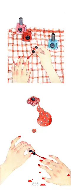 -插画家园-插画家园-插画家园涂指甲时左手那莫名的颤抖，以及右手不可言状的忧桑~~~~-插画家园