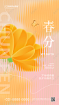 长虹玻璃春分简约风手机宣传海报