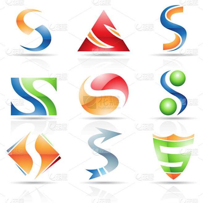 字母 s 的光泽图标