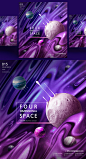 色彩空间星球元素海报PSD模板Color space star posters template#ti436a1211 :  