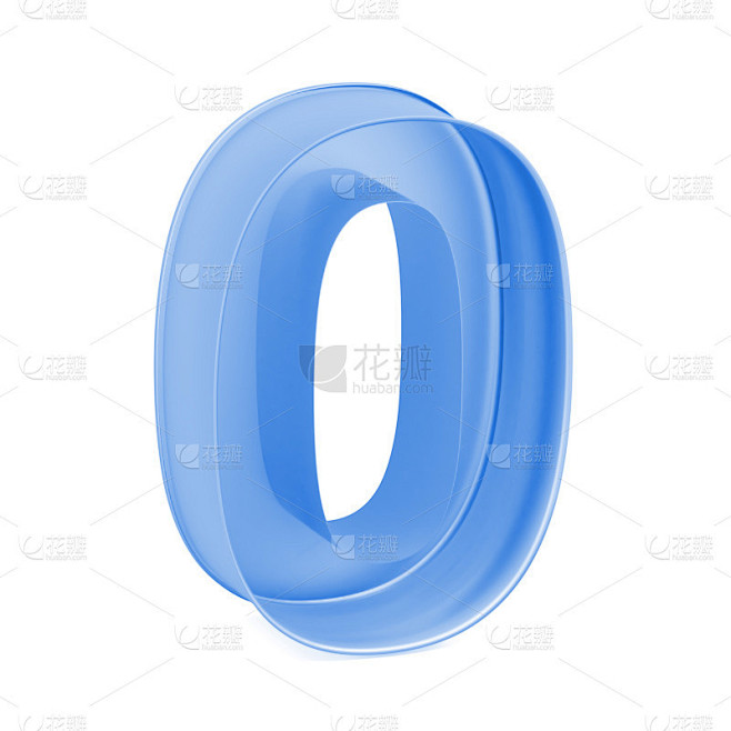 蓝色烤蛋糕盘，曲奇切割机或玩具模具，数学数字0或Zero 1在白色背景，3D渲染图像