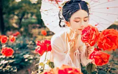 绝色古风美女唯美花海写真图片电脑壁纸