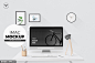 源文件-简洁桌面创意的iMac苹果电脑办公场景样机下载[PSD]