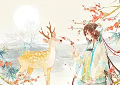 古风手绘美人 饼子会飞/绘