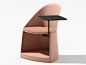 Chair with storage space with castors CILA GO | Training chair by arper