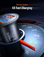 Amazon.com: USB Car Charger Fast Charge[Dual QC3.0/Black/All Metal] 36W 6A Fast Charge Cigarette Lighter USB Charger with 3.3ft Type C Cable, Ainope Car USB Charger for S21/S20/S10/S9/Note 9, iPhone 11 pro/11/x/8: Electronics