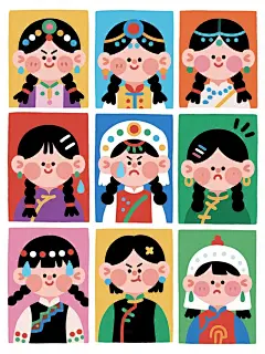 AIGC分享（附描述词）-九宫格表情包绘制