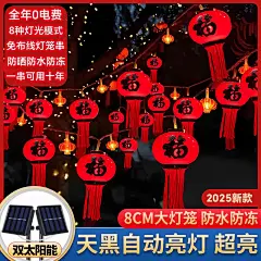 彩灯2025新款太阳能红灯笼免插电led串灯气氛围灯院子装饰过新年-淘宝网