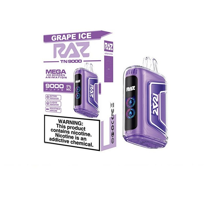 Razz Tn9000 Scooter Raz Tn9000 Blue Razz Ice - Elisa Wholsale