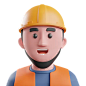 Construction Worker  3D Illustration