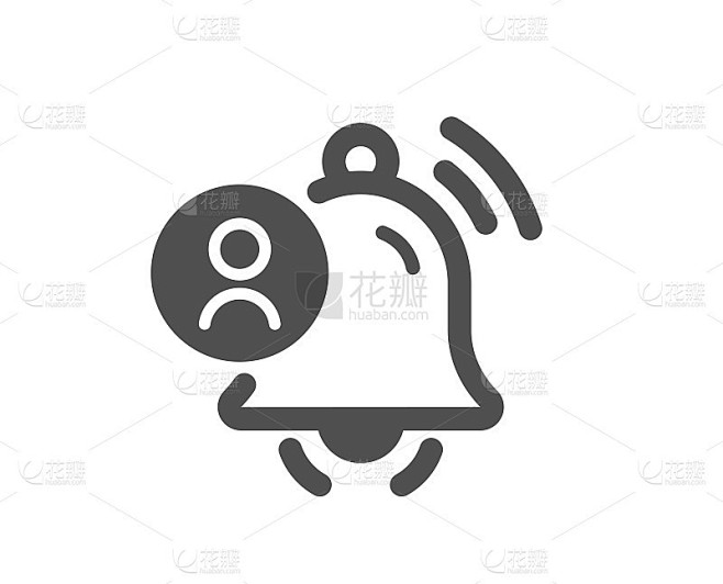 用户通知图标。警铃提醒标志。向量